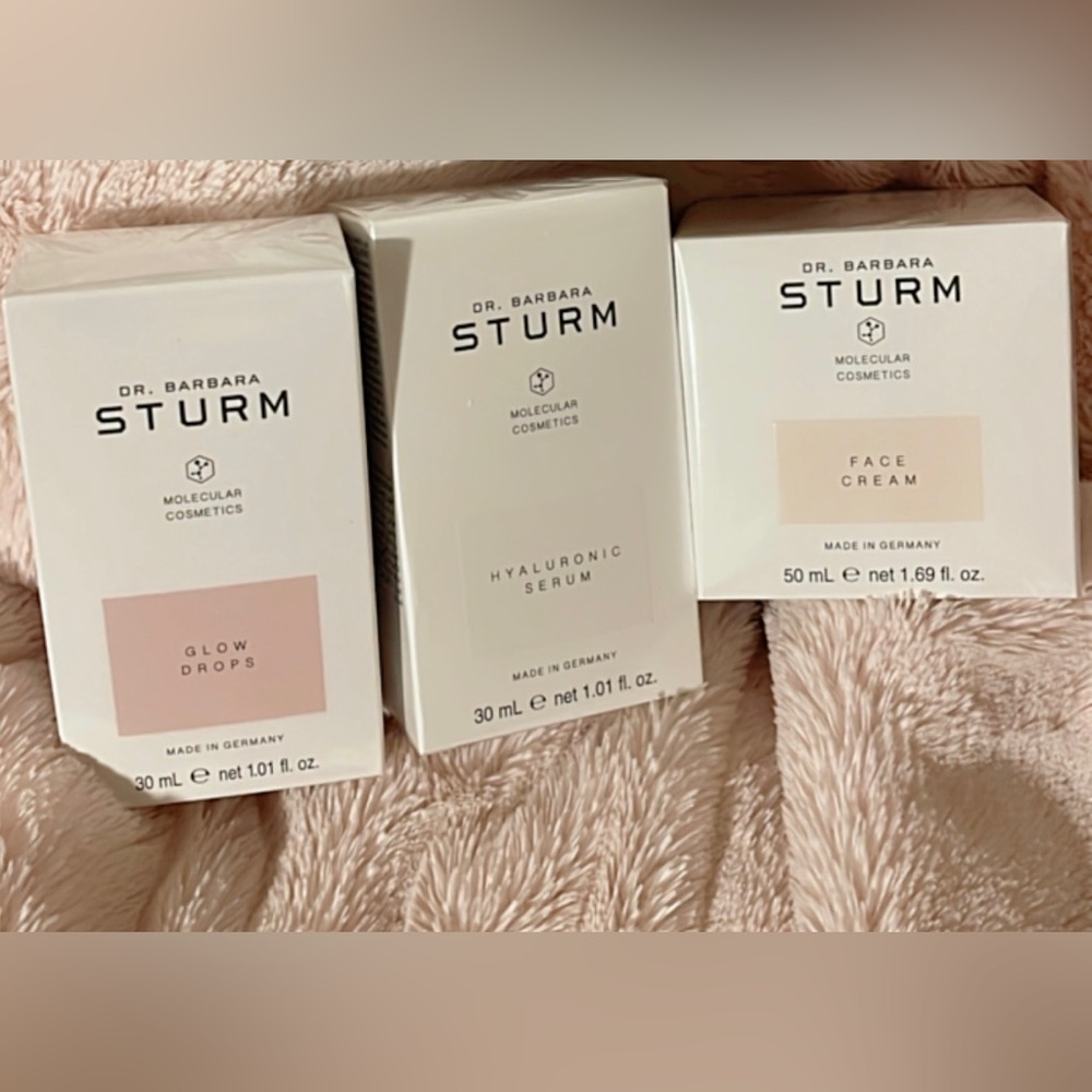 Dr Barbara Strum Glow drops, Dr.Barbara Strum Face Cream &Hyaluronic Serum